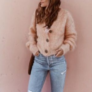 Free People Peach Cardigan Sweater